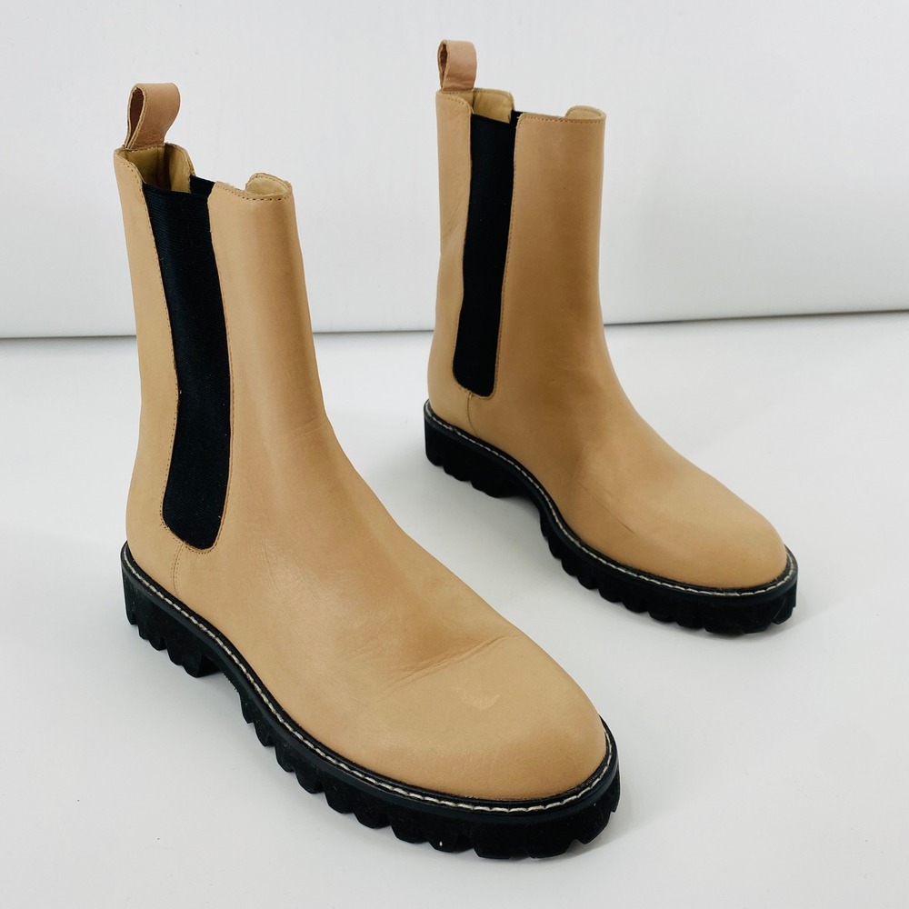 J. Crew Gwen lug-sole high-shaft Chelsea boots in leather